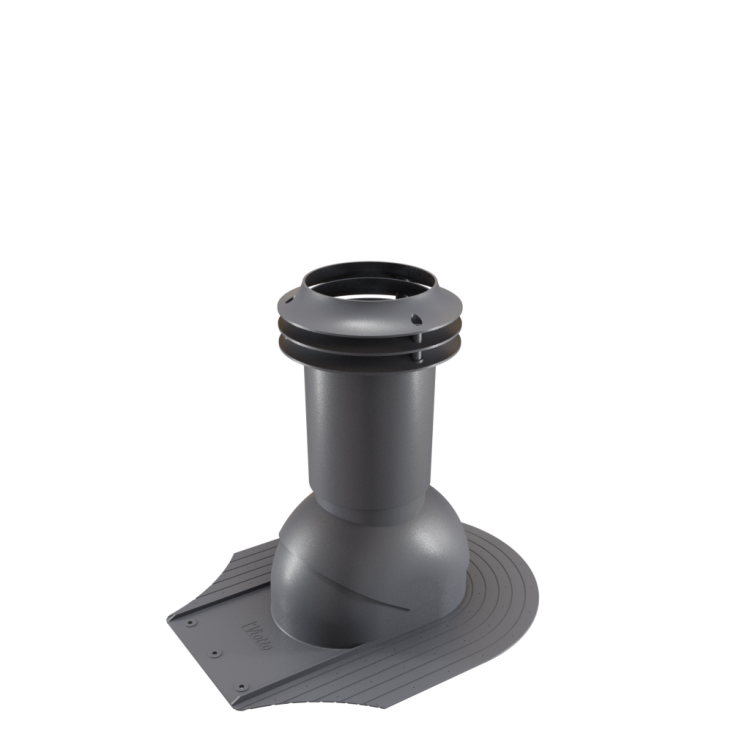 Труба-выход вентиляционный канализации 110мм Viotto, при монтаже мягкой кровли, графит (RAL7024)