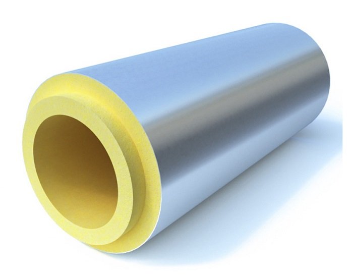 Скорлупа  для теплоизоляции труб ППУ С фольгированная 1000х108х40 мм