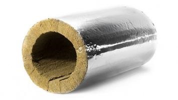 Цилиндр минераловатный ЭКОРОЛЛ КВ-100 ФА кашированный алюминиевой фольгой 1000х38х50 мм