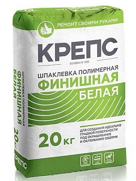 Шпаклевка полимерная финишная Крепс КР, белая, 20 кг
