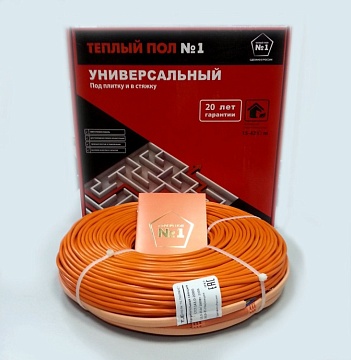 Нагревательный кабель для теплого пола «Теплый пол №1» СТСП-143,0-2000 в стяжку, 143 м, 2000 Вт