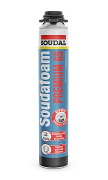 Пена монтажная профессиональная пистолетная Soudal Soudafoam Premium 65, 820 мл